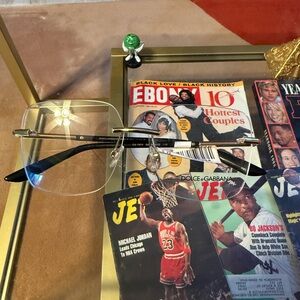 Dolce & Gabbana Gold and Black Rimless Eyewear